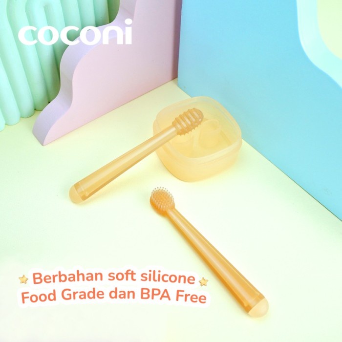 COCONI Baby Oral Care Pembersih Mulut Bayi Sikat Lidah isi 2 pcs