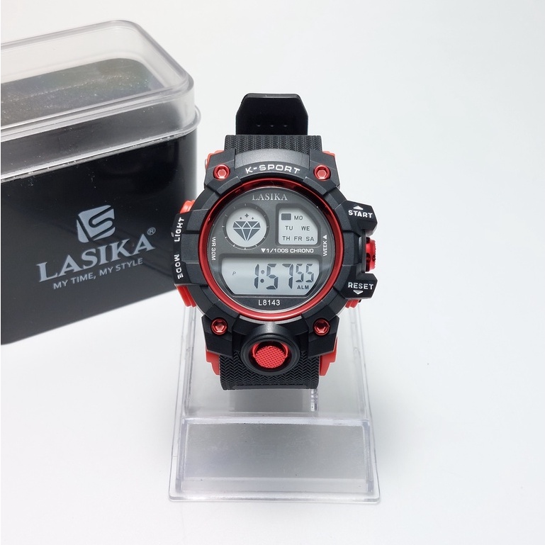 TERBARU! Jam Tangan Digital Diameter 4,5 cm | Jam Tangan Hitam Bulat LASIKA Type 8143