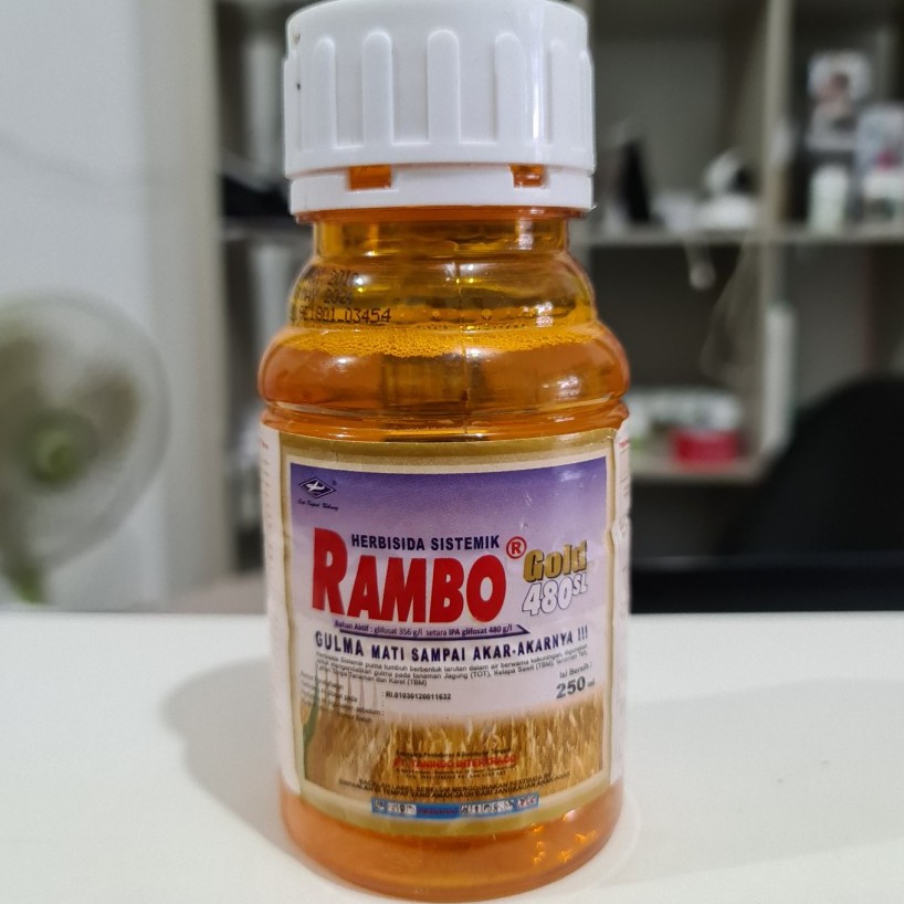 Herbisida Sistemik RAMBO GOLD 480 SL (250 ml)  Pembasmi Rumput sampai ke Akar