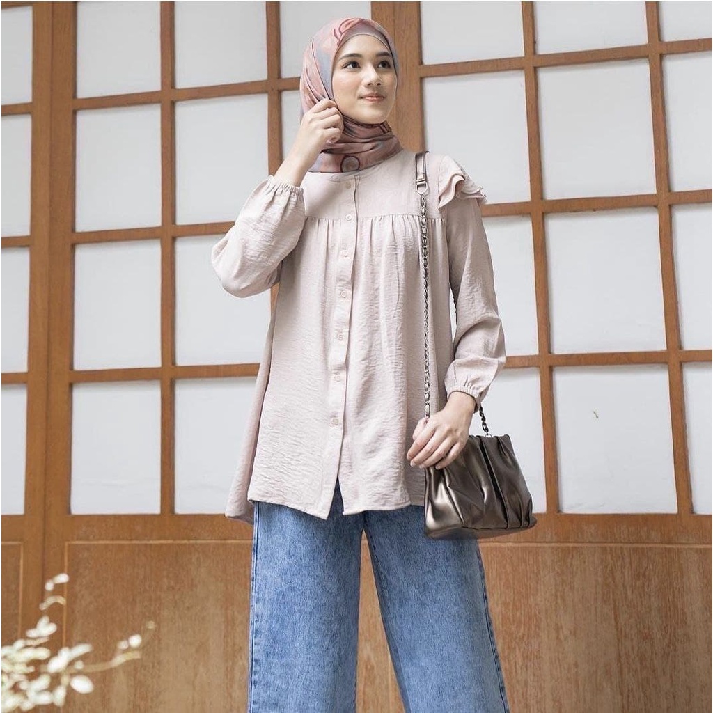 JOVANKA TOP Bluse wanita lengan panjang masakini / favorite women's clothes / Atasan wanita masakini / pakaian wanita masakini / bluse wanita lengan panjang kekinian / pakaian wanita model bluse lengan panjang / bluse wanita lengan panjang tiga warna pili