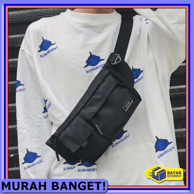Limited Tas Slempang Dada Tad Pria Multifungsi - Hitam Barang Ber TZ829 Tas Selempang Bahu Pria Kere