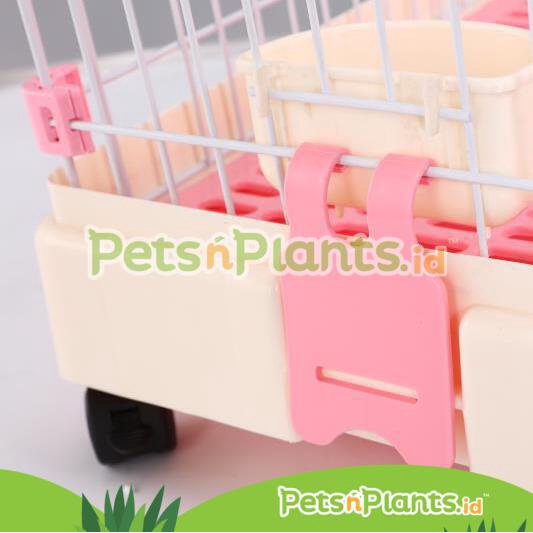 Pet Cage Kandang Kelinci Anjing Kucing Import MEDIUM - Pakai Tray Laci Mudah Dibersihkan