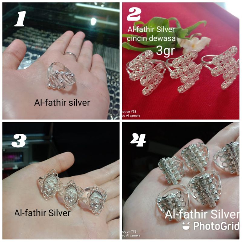 Cincin dewasa motif perak murni 99