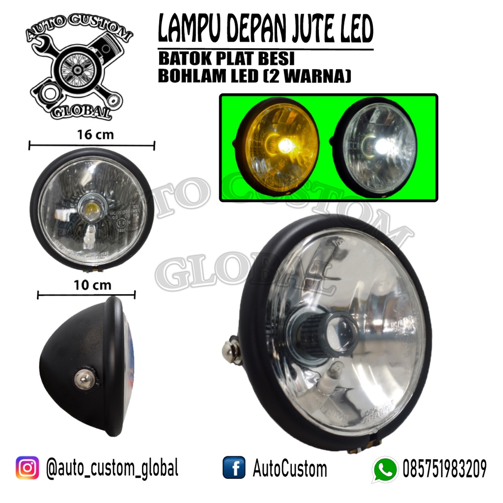 Jual Headlamp Lampu Depan Variasi Jute Led Warna Hitam Kaca Bening Shopee Indonesia