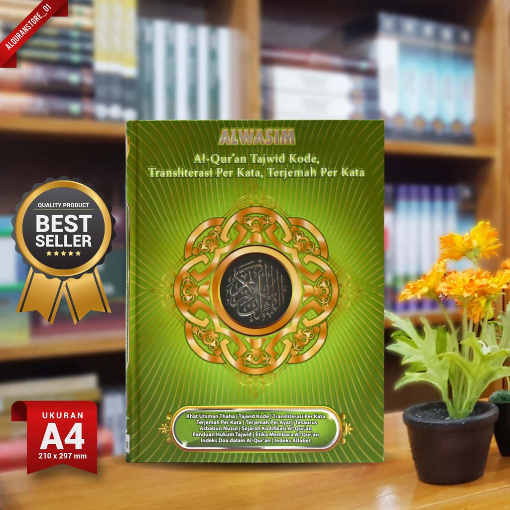 100% Original - Tambah Nama - Mushaf Al Quran Al Wasim A4 Tajwid Terjemah Perkata, Alquran, Quran,