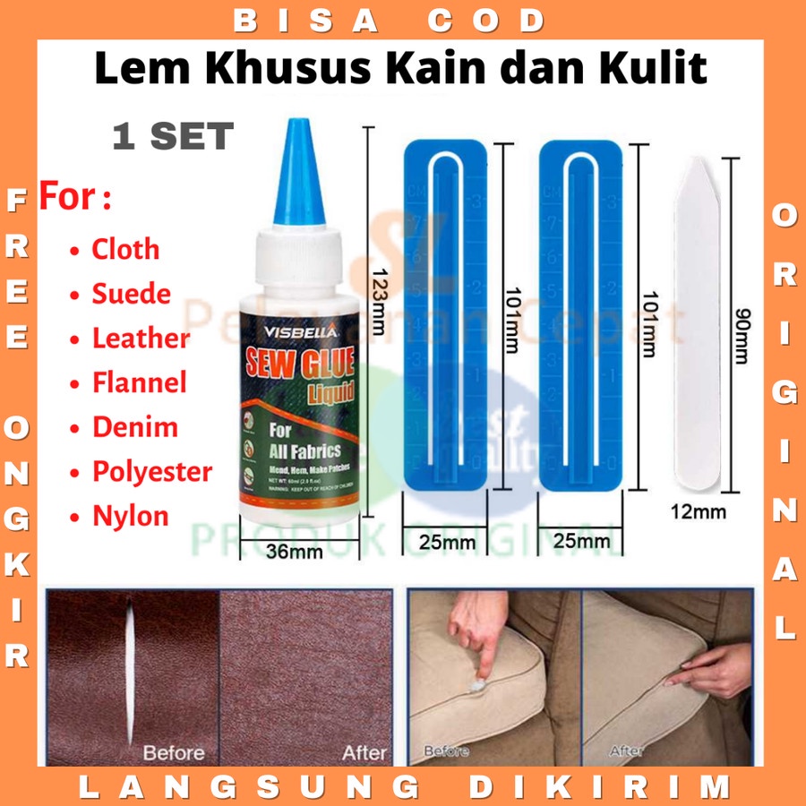 Lem Perekat Khusus Kain Kulit Jeans Pakaian Serbaguna Sew Glue 60ml