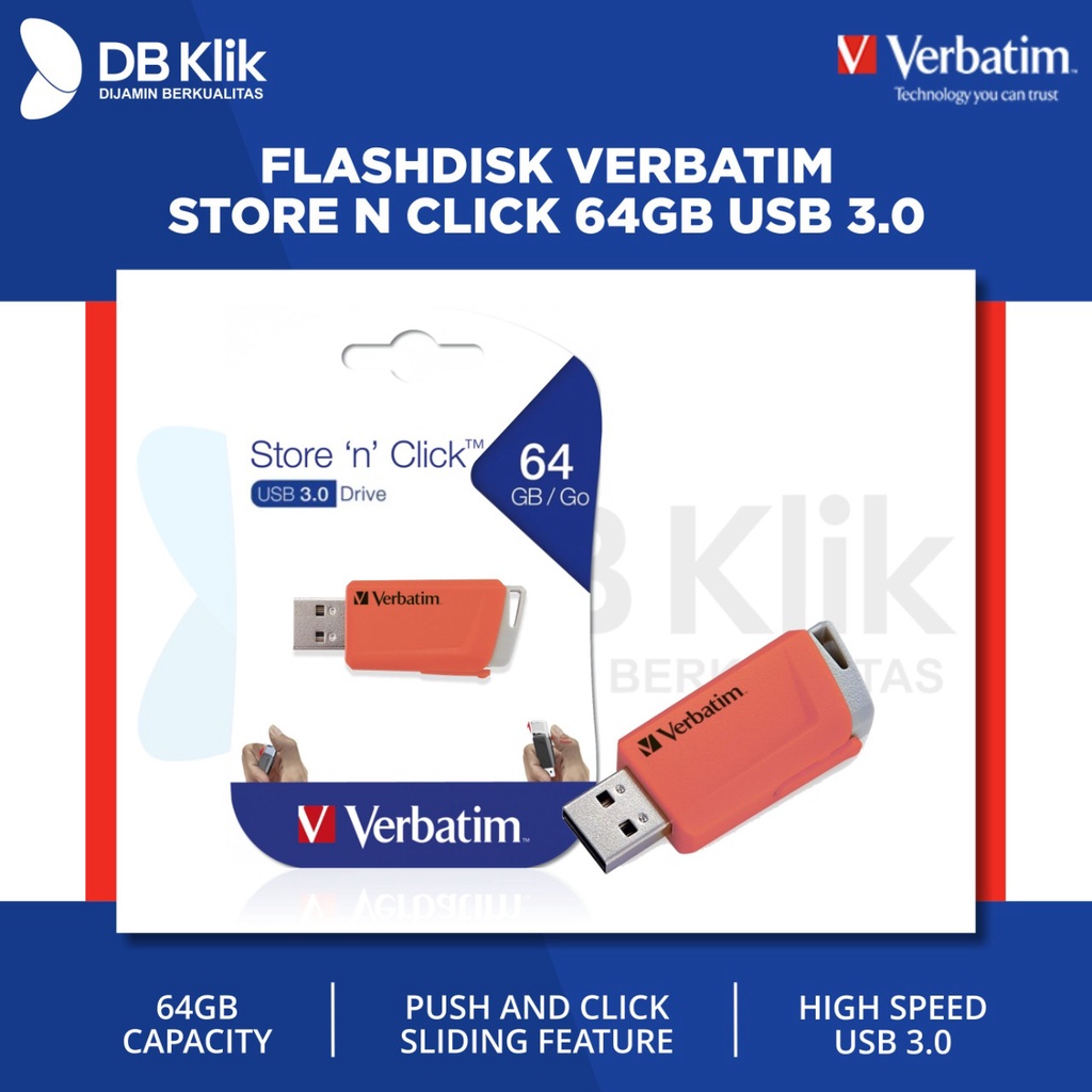 Flashdisk VERBATIM Store n Click 64GB USB 3.0 - USB Verbatim 64GB