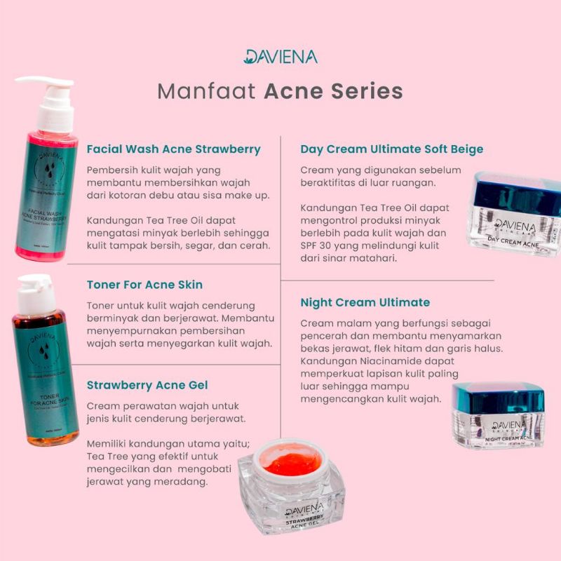 (DAVIENA OFFICIAL)DAVIENA SKINCARE|ACNE SERIES|CREAM JERAWAT AMPUH|SKINCARE|PAKET JERAWAT|PAKET ACNE|DAVINA SKINCARE