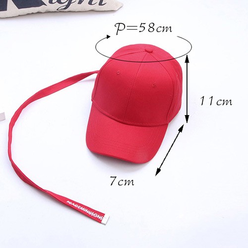 LRC Topi Fashion Red Letter Decorated Pure Color Design Baseball Cap