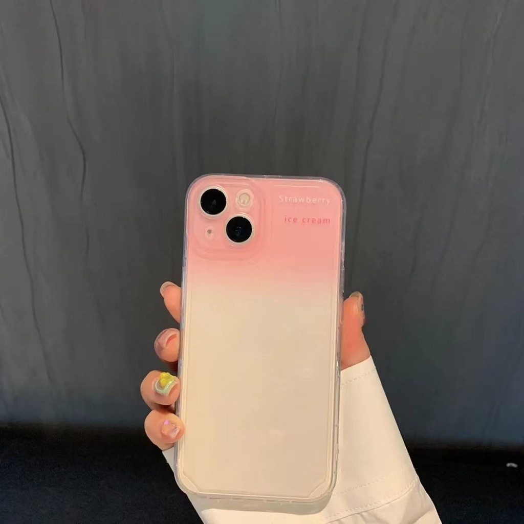 Case Transparan Warna Gradasi Untuk iphone 12 13 11 Pro Max X Xs Max Xr