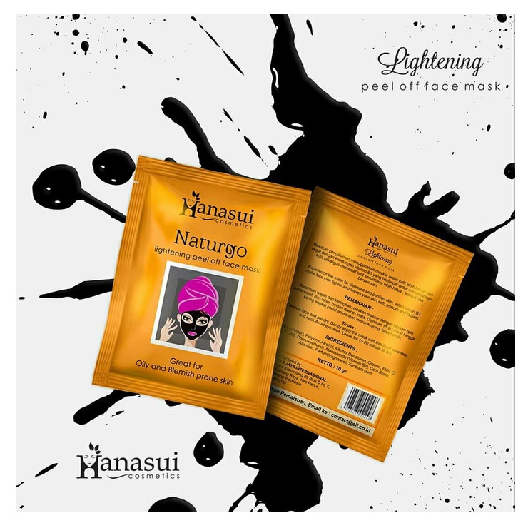 HANASUI Naturgo Peel Off Masker Hitam Komedo | Gold Anti Aging | Mineral Mud Mask BPOM