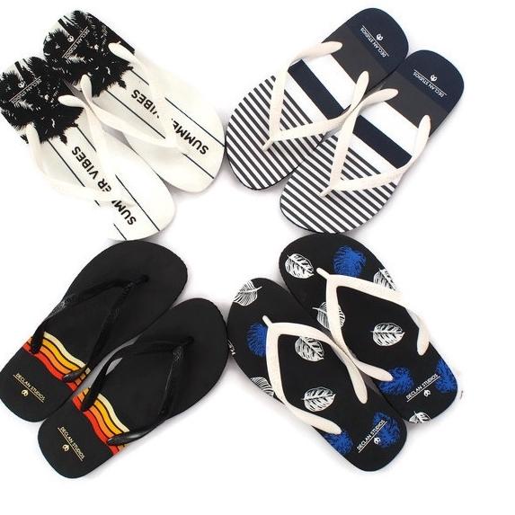【⚡TAR】 Sandal jepit Flip Flop Declan x Swallow STRIPE  06-030  (Limited Exclusive) No Box produck vy