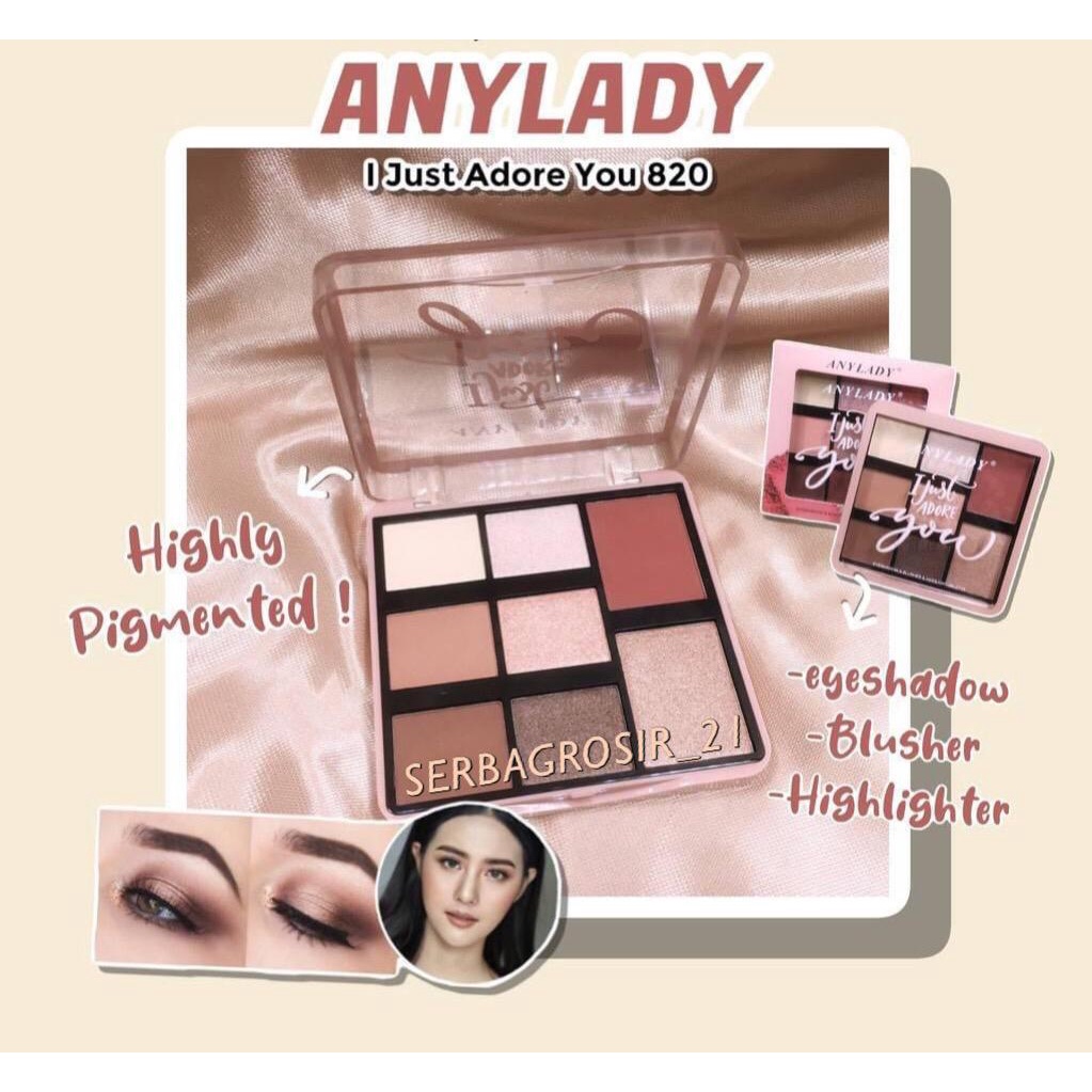 ANYLADY I JUST ADORE YOU EYESHADOW PALETTE 820 / EYESHADOW PALETTE / BLUSHER / HIGHLIGHTER