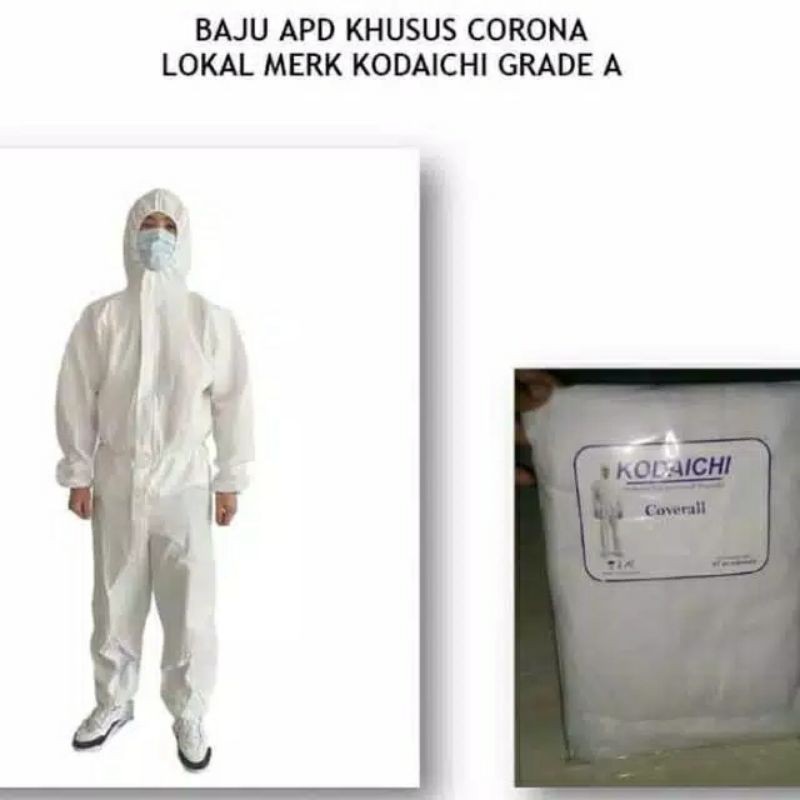 APD HASMAT HAZMAT KODAICHI KODAICI COVERALL BAJU PELINDUNG MEDIS