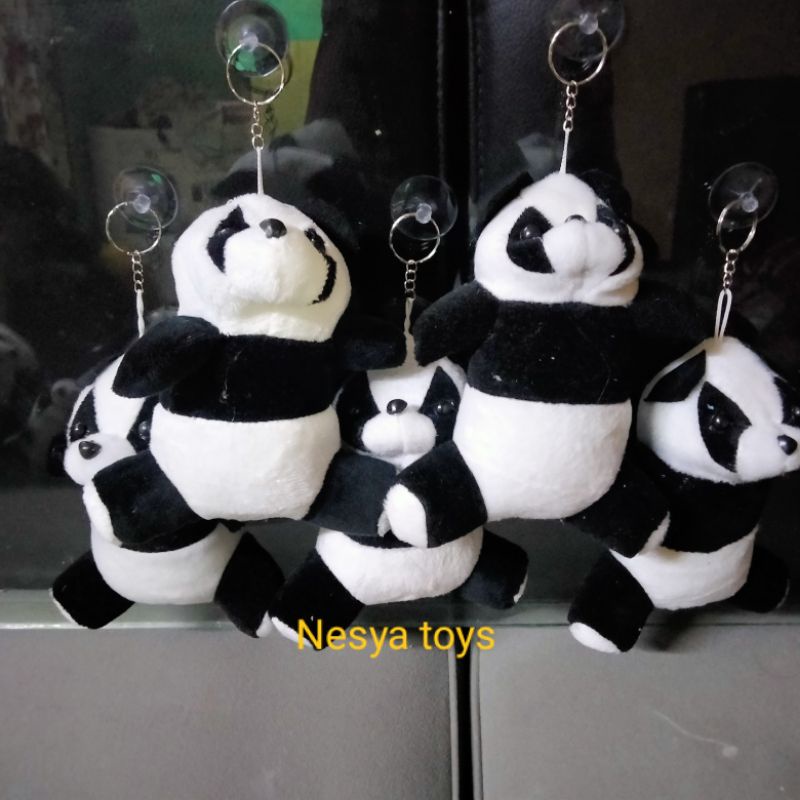Boneka panda lucu gantungan kaca mobil isi 5 biji