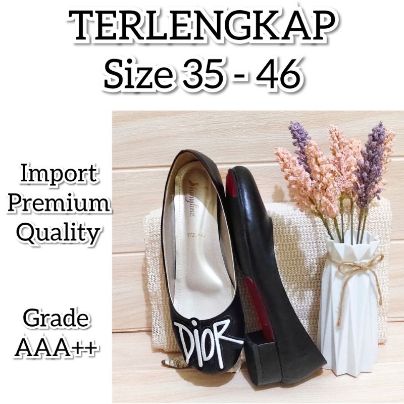 SALE R720 SHINYLINZ PREMIUM [size terlengkap] Sepatu Heels Replika Branded Dior Standar Bigsize Jumb