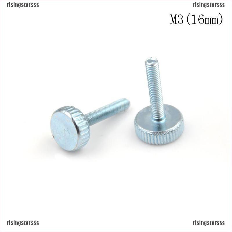 RSID span-new 10Pcs M3 M4 M5 Knurling Flat Head Knurled Thumb Screw Hand Tighten Screws jelly