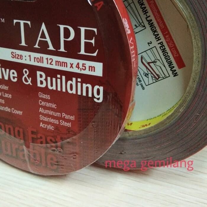 

Jualan Double Tape 3M Vhb 4900 Size 12Mm X 4.5M - Tebal 1.1 Mm Bergaransi