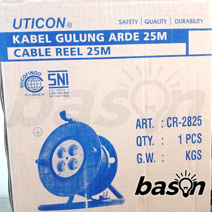 UTICON CR2825 Cable Reel  - Kabel Gulung Arde 25 meter