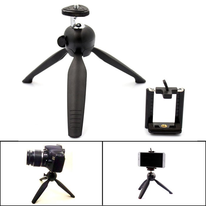 Mini Tripod Mount YT-228 + Phone Holder Clip Desktop Self-Tripod Digital For Camera And Hp