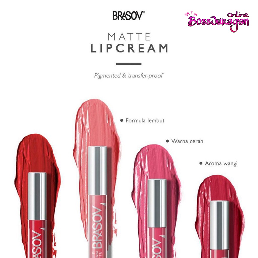 (BOSS) BRASOV LIP CREAM MATTE -  LIP CREAM MATTE FREASH &amp; LONG LASTING  BRASOV