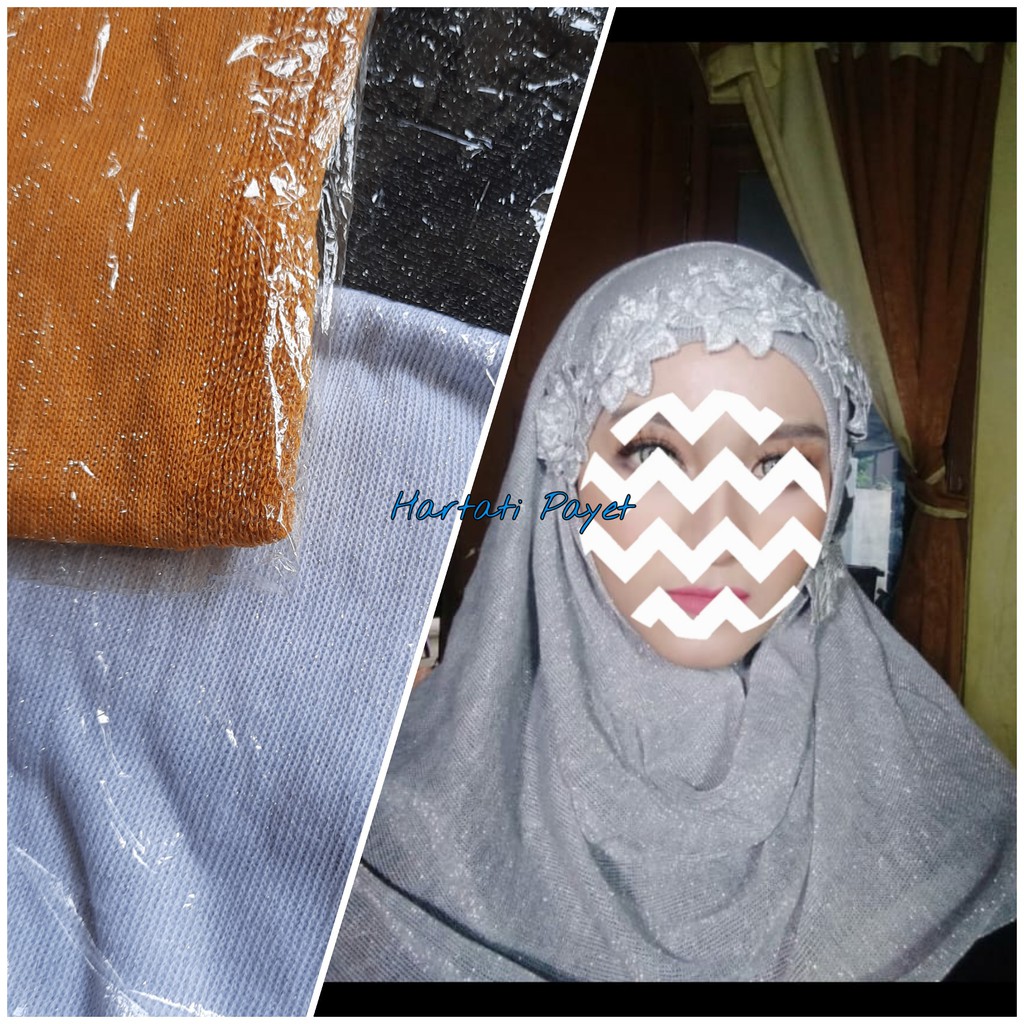 Pashmina Rajut Gliter / Kerudung Rajut Geliter / Hijab Pashmina Kerudung Rajut Geliter Akad Nikah