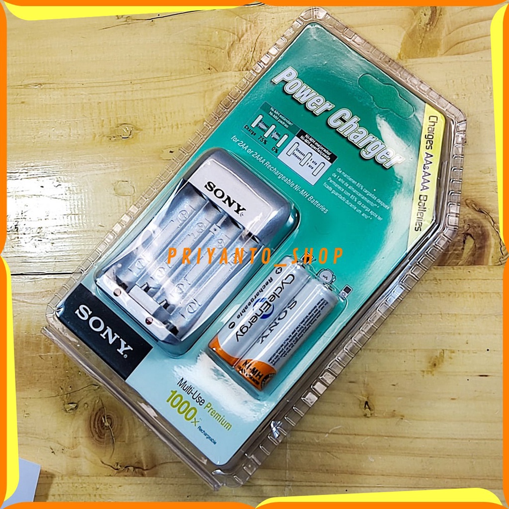 Paket batu Batrei Battery cas Sony A2 AA Dan Charger Sony Rechargeable