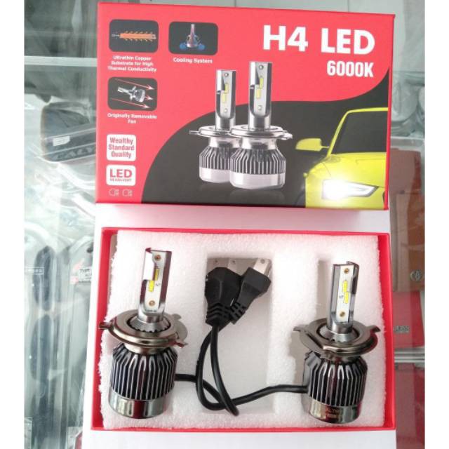 H4 lampu utama / headlamp LED white 6000K original wealthy made in german