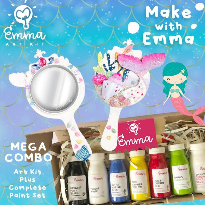

MERMAID MIRROR Art Kit PLUS Complete Paint Set - MEGA COMBO by Emma ---READY---