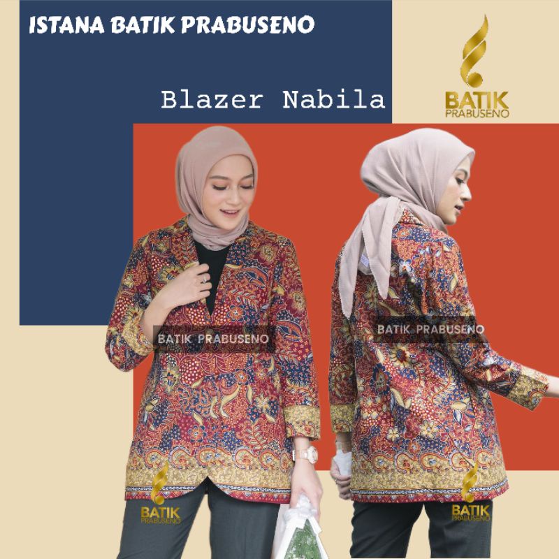 Blazer Nabila Batik Prabuseno Batik Wanita Prabuseno Original Blazer Kerja Wanita Kantoran