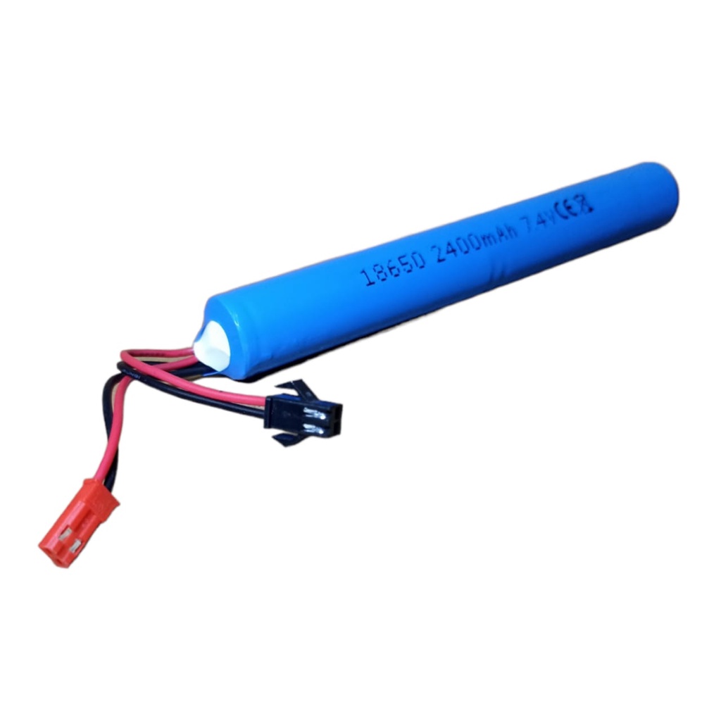 Batrai RC/ Mainan Anak / Baterai Speaker &amp; Elektronik Lainnya 2X 18650 2400mAh 7.4V Double Soket JST PLUG MERAH &amp; HITAM 2 PIN