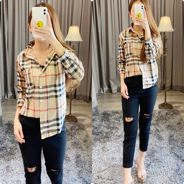 Kemeja casual wanita / kemeja kotak / shirt square / square blouse