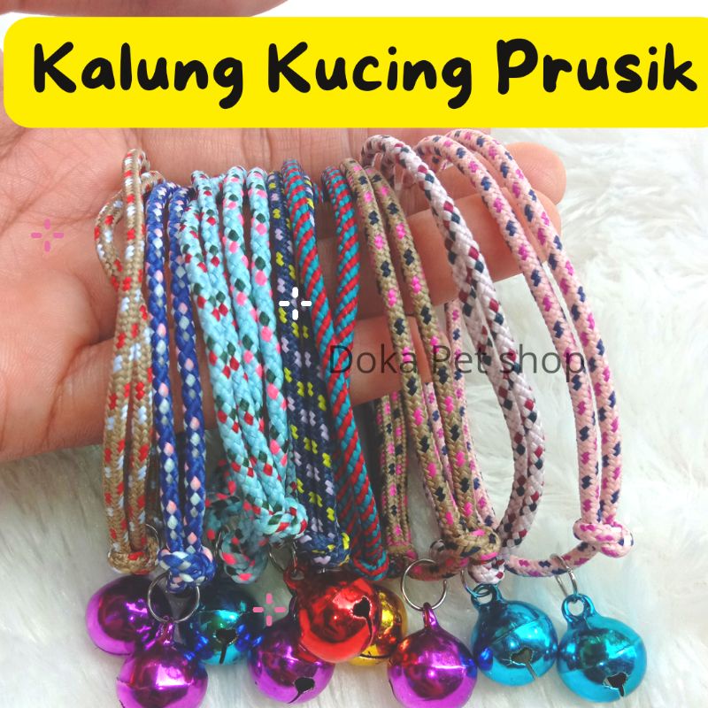 Kalung Kucing Prusik Lonceng Jumbo Warna cocok untuk kelinci anjing kucing