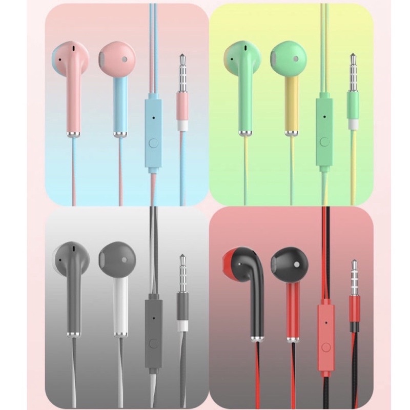 Headset Macaron U24 Two Tone Earphone Hifi Superbass