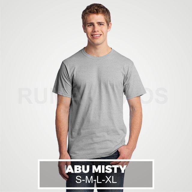 KAOS POLOS LENGAN PENDEK COTTON COMBED 30S-ABU MISTY
