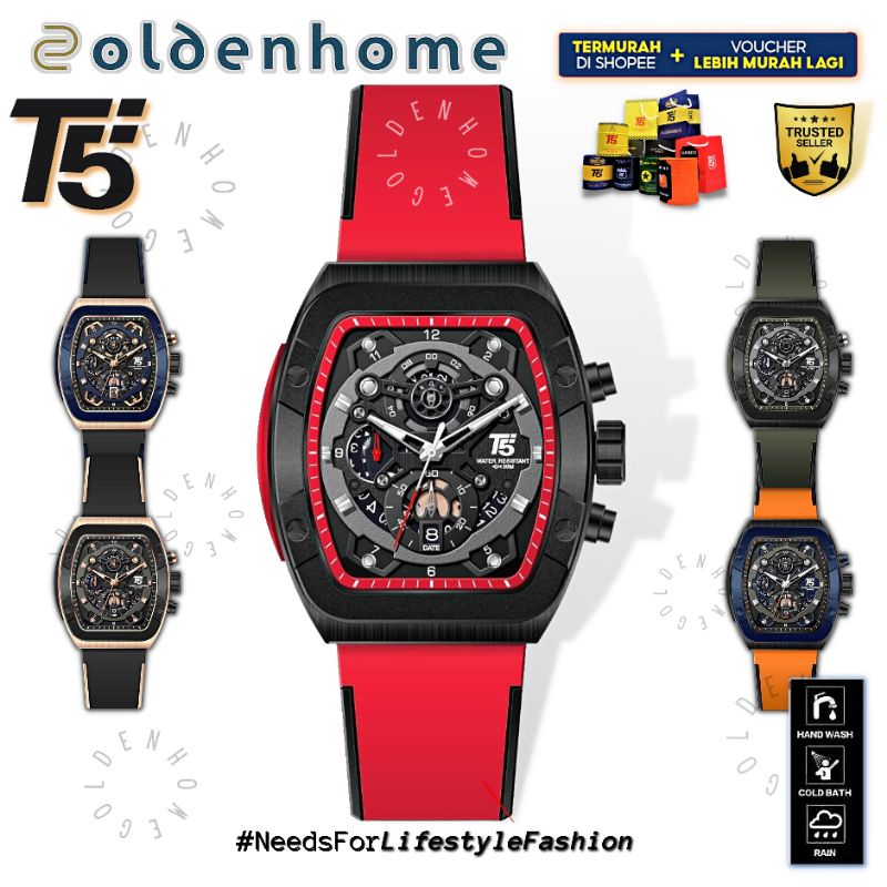 [SALE] JAM PRIA T5 ORIGINAL 100% 3857 H3857 H3857G CHRONOGRAPH WATERPROOF 3ATM BERGARANSI FREE BOX+P