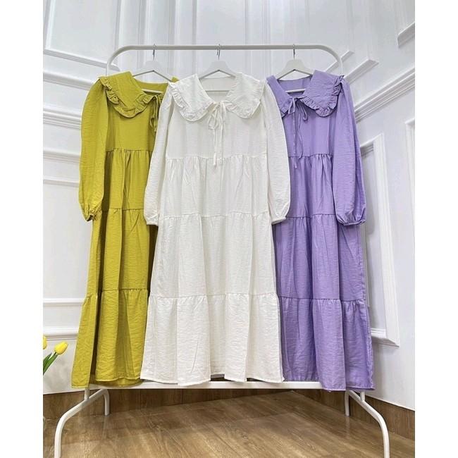 Midi Dress rayon Putih White Non Busui