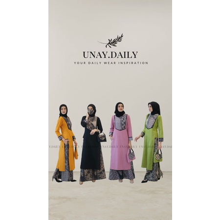 Setelan Batik NIRWANA  (tunik, kulot, masker, tas) by Unay Daily