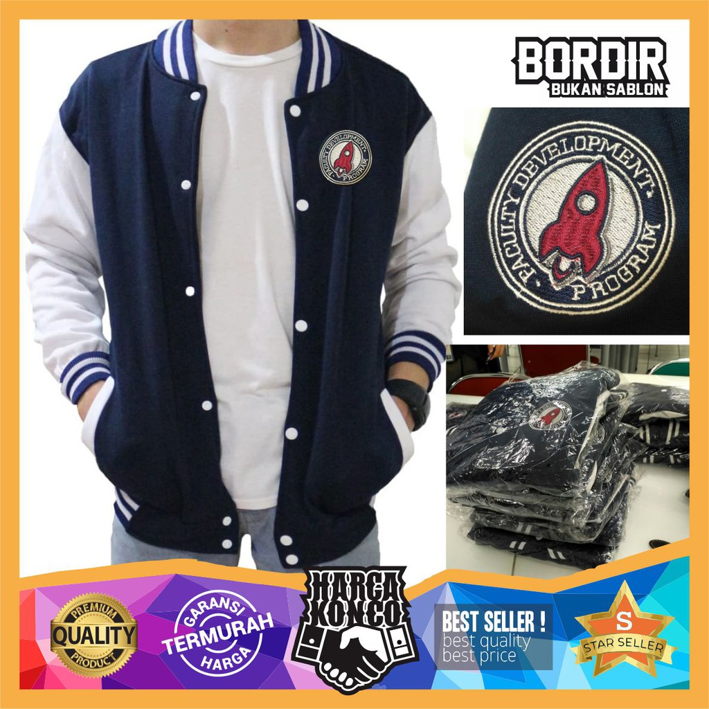 JAKET BORDIR Custom VARSITY HOODIE SWEATER Gratis Nama Desain Suka Suka Kustom KOMUNITAS PERUSAHAAN