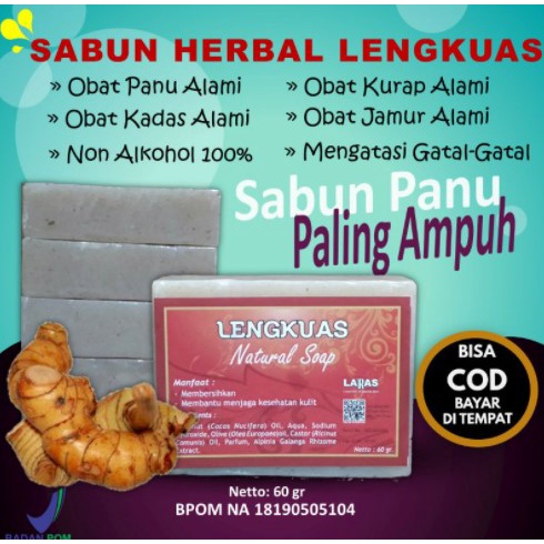 SABUN GATAL LENGKUAS HERBAL | BIANG KERINGAT ANTI JAMUR PANU KADAS KURAP GATAL SELANGKANGAN BPOM/ Sa