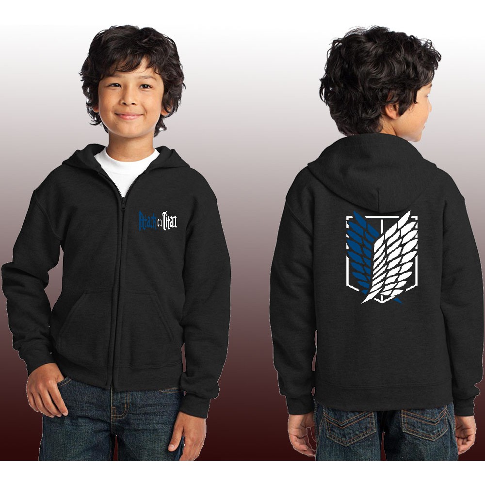 Jaket zipper anak attack on titan