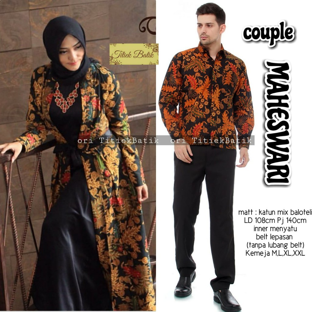 Maheswari couple batik long dress gamis batik kemeja Maheswari couple batik long dress gamis batik kemeja