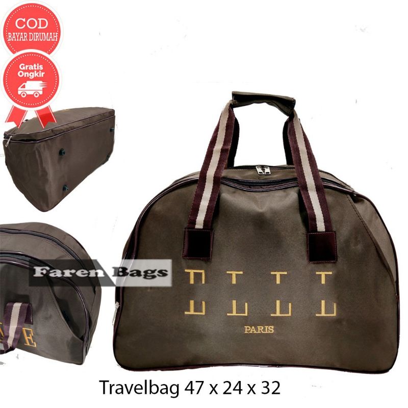 Travel Bag Elle Medium Tas Pakaian Tote Bag Tas Baju Jinjing Tas Tenteng Wanita -HITAM-coklat-maroon-navy