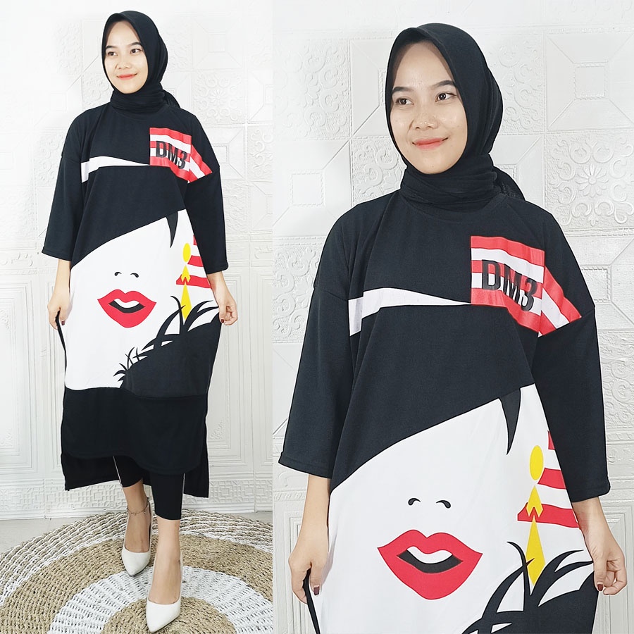 LONG TUNIK LIP DM3 DRESS OVERSIZE GL FASHION FIT S TO JUMBO