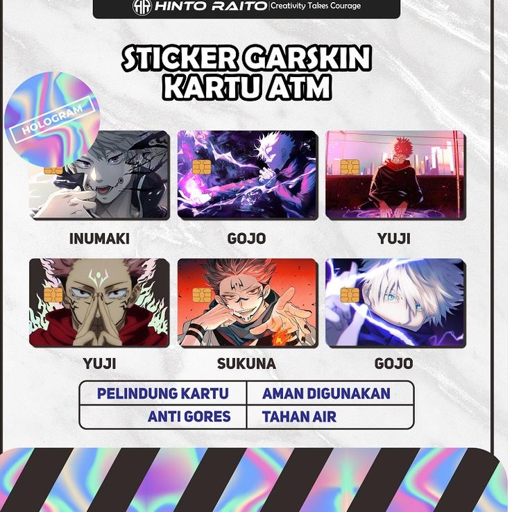 

(I4C3) Sticker Skin Card ATM Hologram Jujutsu Kaisen - Debit Credit Emoney Flazz Stiker Hologram //Readi@banyak