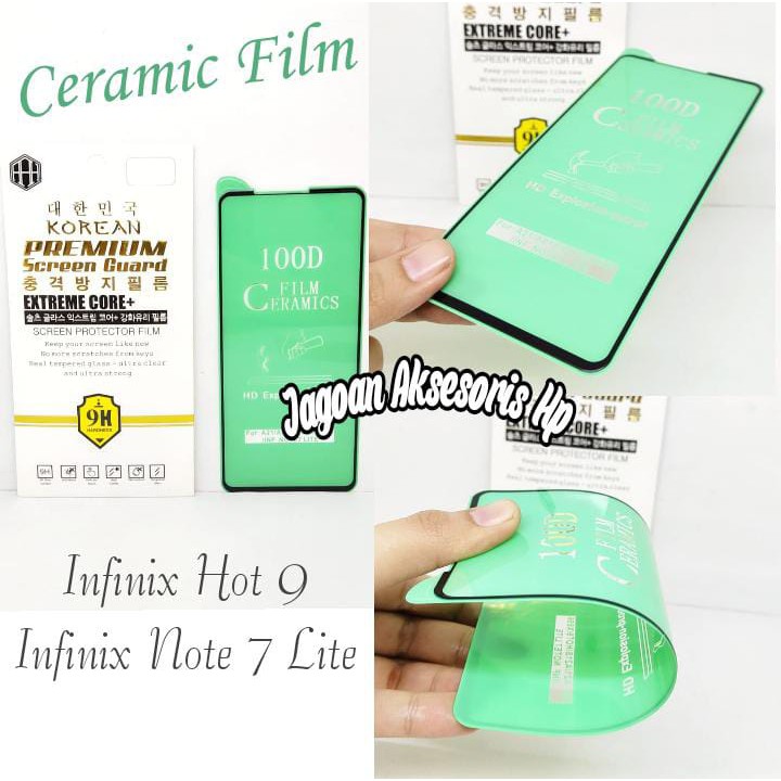 Tempered Glass CERAMIC Infinix Note 7 Lite X656 Hot 9 6.6 inch Nano Ceramic Not Broken