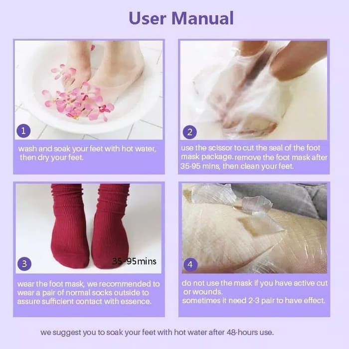 Efero Exfoliating Foot Mask Masker Kaki Wangi Lavender untuk Pedicure