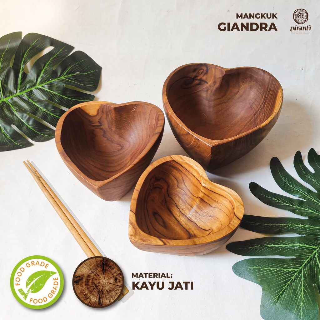 PIRANTI SOUVENIR MANGKOK MANGKUK KAYU MAKAN MIE RAMEN SUP LUCU MURAH BESAR KECIL SET