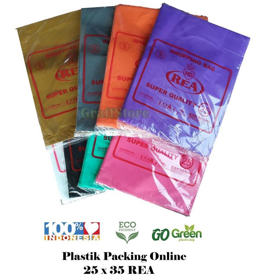 

II9 Plastik Packing Online Shop 25x35 merk REA isi 100 lembar packing online➢유 (Terlaku.)