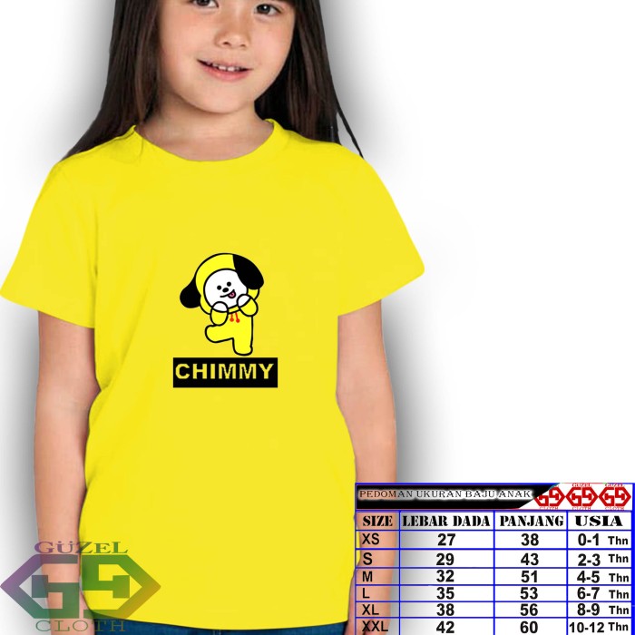 Kaos karakter CIMI/ Kaos anak perempuan/ Kaos BTS/ Baju atasan/ korea - Putih, XS